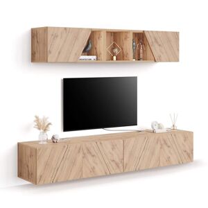 Mobili Fiver Ensemble Mural Emma 4, Bois Rustique, 208x44x162,4 cm