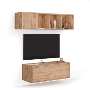 Mobili Fiver Ensemble Mural Iacopo 3, Bois Rustique, 140x42x150 cm