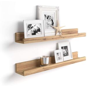 Mobili Fiver Paire d'étagères porte cadre, First, 60 cm, Bois Rustique