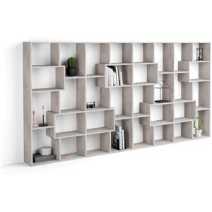 Mobili Fiver Bibliotheque L Iacopo (160,8 x 314,6 cm), Gris Beton