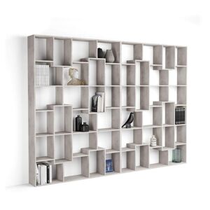 Mobili Fiver Bibliothèque XL Iacopo (236,4 x 321,6 cm), gris Béton