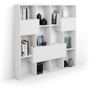 Mobili Fiver Bibliotheque S Iacopo avec portes 1608 x 1582 cm Frene Blanc