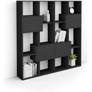 Mobili Fiver Bibliotheque S Iacopo avec portes (160,8 x 158,2 cm), Frene Noir