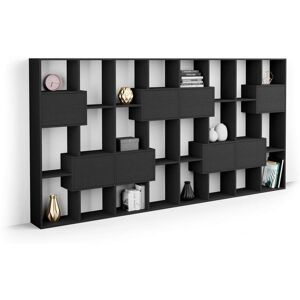 Mobili Fiver Bibliotheque L Iacopo avec portes 1608 x 3146 cm Frene Noir