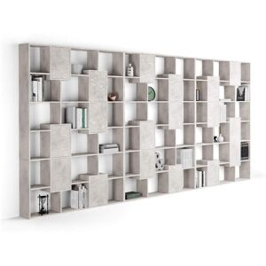 Mobili Fiver Bibliotheque XXL Iacopo avec portes (482,4 x 236,4 cm), Gris Beton