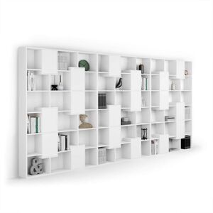 Mobili Fiver Bibliotheque XXL Iacopo avec portes 4824 x 2364 cm Frene Blanc