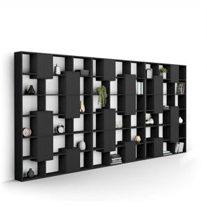 Mobili Fiver Bibliotheque XXL Iacopo avec portes 4824 x 2364 cm Frene Noir