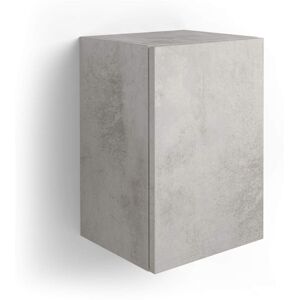 Mobili Fiver Unite murale cubique avec porte, Iacopo, Gris Beton