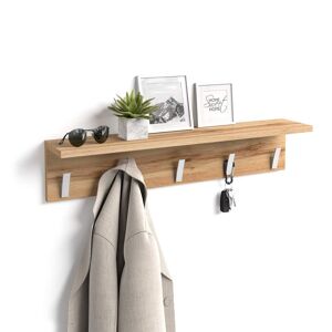 Mobili Fiver Porte manteau mural Rachele 80 cm Bois Rustique