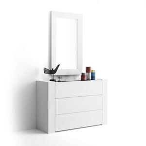 Mobili Fiver Commode avec plateau en verre, Iacopo, Frêne Blanc