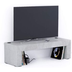 Mobili Fiver Meuble TV Evolution 120x40, Gris Béton avec Chargeur Sans Fil