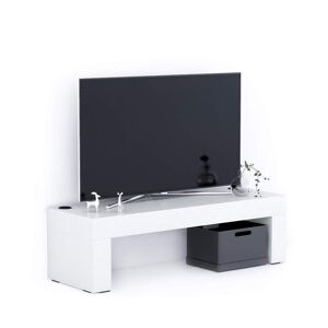 Mobili Fiver Meuble TV Evolution 120x40, Frene Blanc avec Chargeur Sans Fil