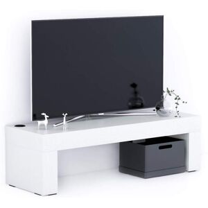 Mobili Fiver Meuble TV Evolution 120x40, Frêne Blanc avec Chargeur Sans Fil