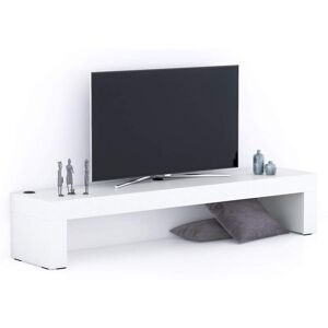 Mobili Fiver Meuble TV Evolution 180x40, Frêne Blanc avec Chargeur Sans Fil