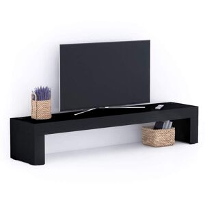 Mobili Fiver Meuble TV Evolution 180x40 Frene Noir avec Chargeur Sans Fil