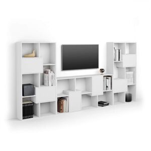 Mobili Fiver Meuble TV Iacopo Frene Blanc avec portes