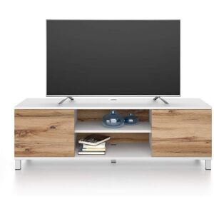 Mobili Fiver Meuble TV Rachele, Frene blanc - Bois Rustique