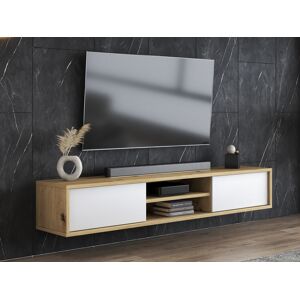 Mobistoxx Meuble tv-hifi FRUNDA 2 portes battantes chene artisan/blanc