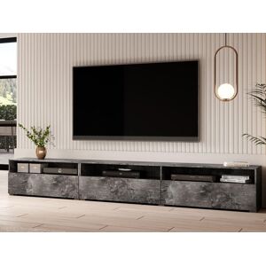 Mobistoxx Meuble tv-hifi BABEL II 3 portes 3 niches ardoise coloree sans table basse