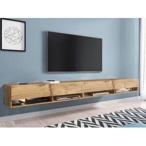 Mobistoxx Meuble tv-hifi ACAPULCO 4 portes battantes 280 cm chêne wotan avec led - Publicité