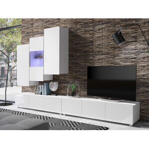 Mobistoxx Mur tv-hifi COSTA 9 portes blanc/blanc brillant