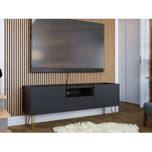 Mobistoxx Meuble tv-hifi NANI 2 portes 1 tiroir graphite noir