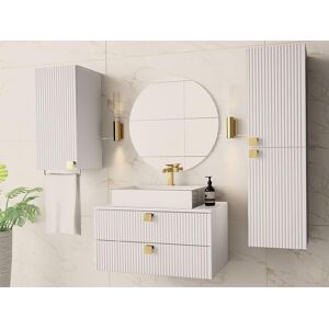 Mobistoxx Salle de bain GARRINCHA 3 portes 2 tiroirs blanc