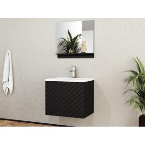 Mobistoxx Meuble de salle bain NAJID 1 tiroir noir