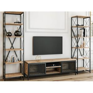 Mobistoxx Mur tv-hifi MAXTON 2 portes noyer/noir