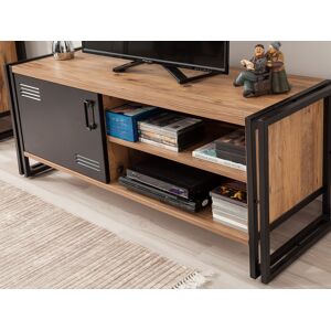 Mobistoxx Meuble tv-hifi DORADA 1 porte pin/noir