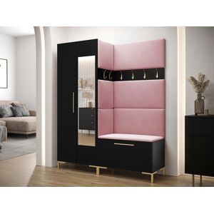 Mobistoxx Vestiaire ZIGZAG II 3 portes noir/rose