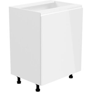 Mobistoxx Meuble de cuisine ASPAS 1 porte gauche 60 cm blanc/blanc laque