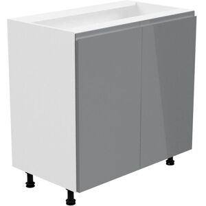 Mobistoxx Meuble de cuisine ASPAS 2 portes 80 cm blanc/gris laque