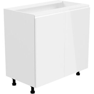 Mobistoxx Meuble de cuisine ASPAS 2 portes 80 cm blanc/blanc laque