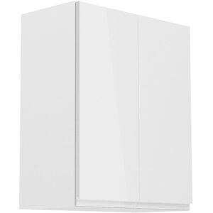 Mobistoxx Meuble haut cuisine ASPAS 2 portes 60 cm blanc/blanc laque