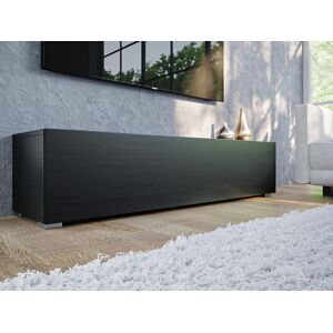 Meuble tv-hifi DUBAI 2 portes battantes 180 cm chêne wotan/noir