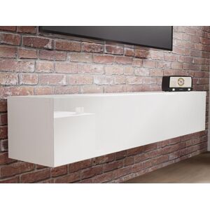 Mobistoxx Meuble tv-hifi KINGSTON 1 porte battantes 160 cm blanc/blanc brillant - Publicité