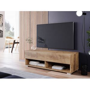 Mobistoxx Meuble tv-hifi ACAPULCO 1 porte battante 100 cm chataignier naturel avec led