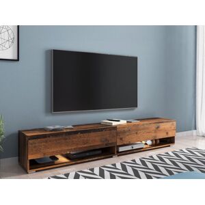 Mobistoxx Meuble tv-hifi ACAPULCO 2 portes battantes 180 cm old wood avec led - Publicité