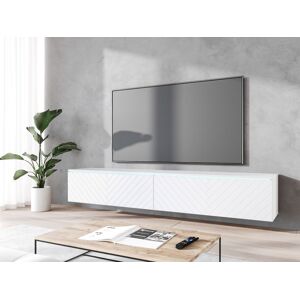 Mobistoxx Meuble tv-hifi DONATELO 2 portes battantes 180 cm blanc avec led