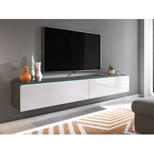 Mobistoxx Meuble tv-hifi DUBAI 2 portes battantes 180 cm matera/blanc brillant sans led