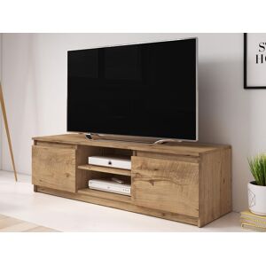 Mobistoxx Meuble tv-hifi DELLING 2 portes chataignier naturel avec led