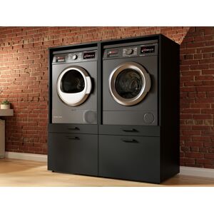 Mobistoxx Meuble WASHING 2 machines côte à côte sans armoire medium noir - Publicité