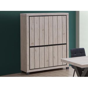 Mobistoxx Meuble bar ARCHIMEDE 4 portes chene naturel/noir