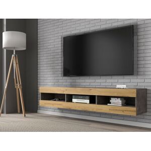 Mobistoxx Meuble tv-hifi MANTARA 3 niches chêne artisan/béton foncé