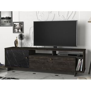 Mobistoxx Meuble tv-hifi ARTEMA 2 portes noir/brun noyer