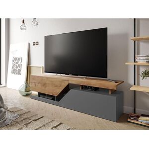 Mobistoxx Meuble tv-hifi CESAR 2 portes anthracite/chêne wotan