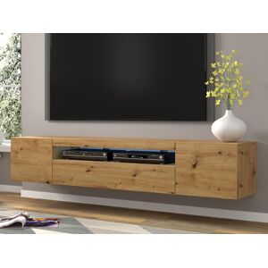 Mobistoxx Meuble tv-hifi AUREO 3 portes 200 cm chene artisan avec led