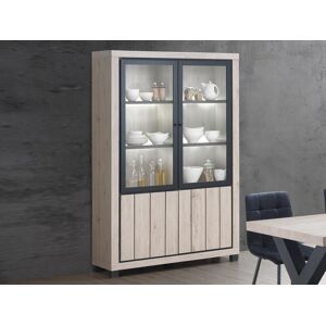 Mobistoxx Vitrine ARCHIMEDE 4 portes chêne naturel/noir