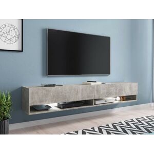 Mobistoxx Meuble tv-hifi ACAPULCO 2 portes battantes 180 cm béton avec led - Publicité